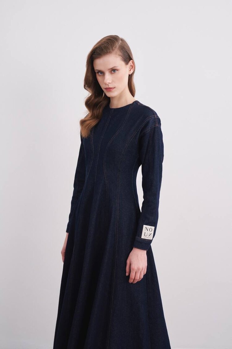 Denim Elbise (koyu mavi) ön sipariş