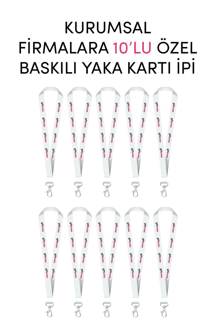 Kurumsal Firmalara Özel 5li Baskılı Yaka Kartı İpi - Özelleştirilebilir Yaka Kartı İpi