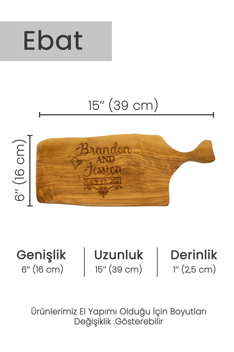 Kişiselleştirilebilir Sunum Kesme Tahtası, Zeytin Kesme Tahtası,İsme Özel Kesme Tahtası