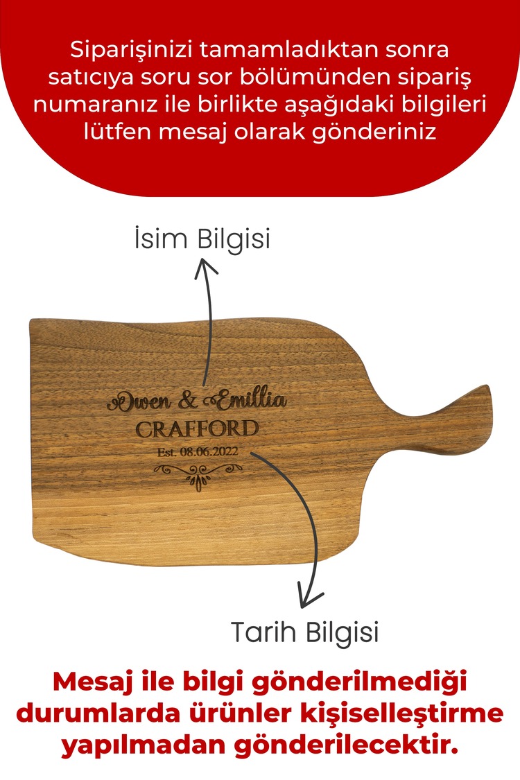 Kişiselleştirilebilir Kesme Tahtası , Ceviz Kesme Tahtası, İsme Özel Ceviz Kesme Tahtası