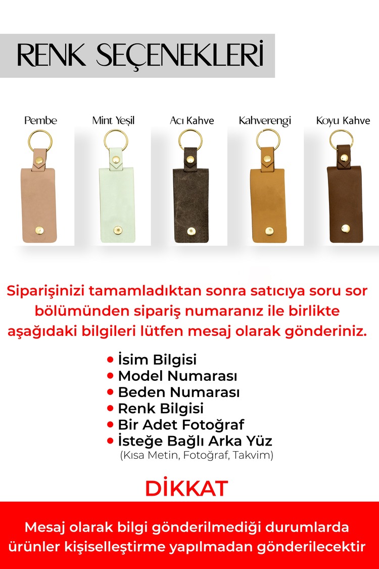 Kişiye Özel Deri Anahtarlık 2li İçi Dijital Fotoğraf Baskılı Özel Tasarım
