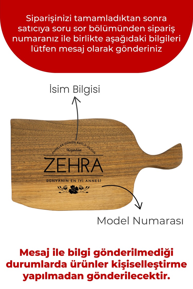 Kişiselleştirilebilir Ceviz Kesme Tahtası, Anneler Günü ,Servis Kesme Tahtası