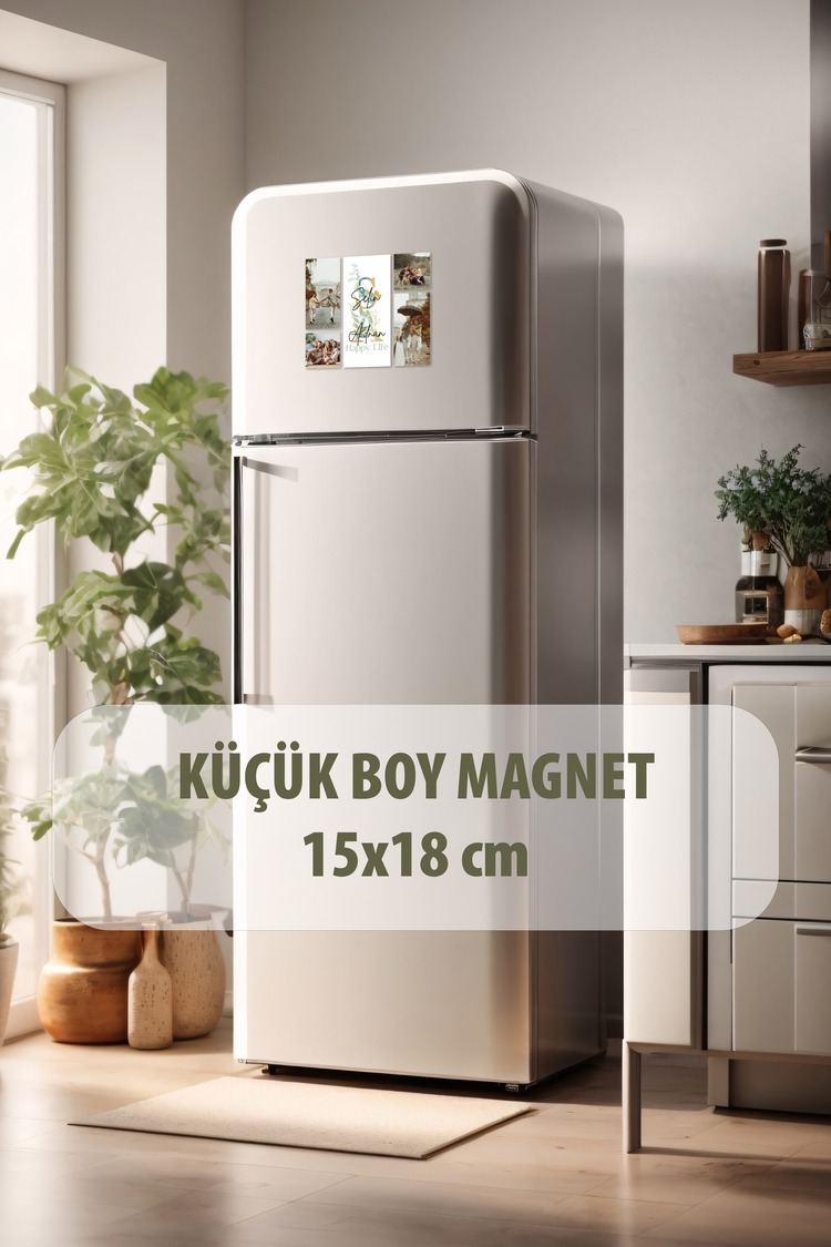 Kişiye Özel İsimli ve Fotoğraflı Dekota Magnet Dolap Süsü , 5 Parça Magnet