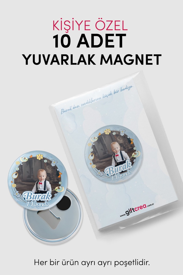 Yeni Doğan Bebek İçin Hoş Geldin Magnet – Yuvarlak Açacaklı Fotoğraf Baskılı