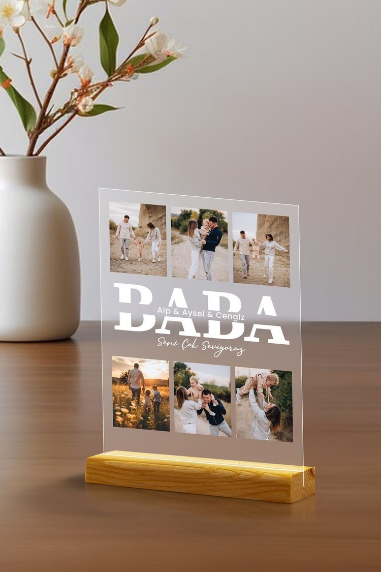 Babalar Gününe Özel Hediye Pleksi Seti, Fotoğraf Baskılı Babalar Günü Pleksi Seti