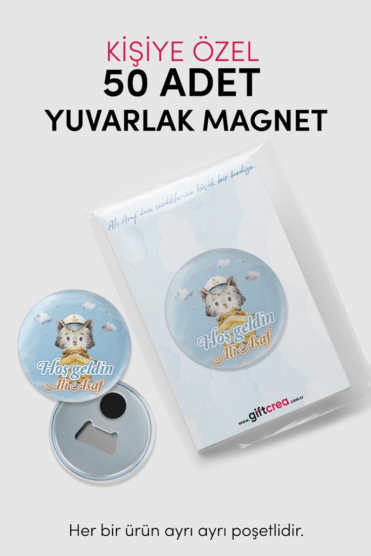 Yeni Doğan Bebek İçin Hoş Geldin Magnet – Yuvarlak Açacaklı Tasarım Modelleri