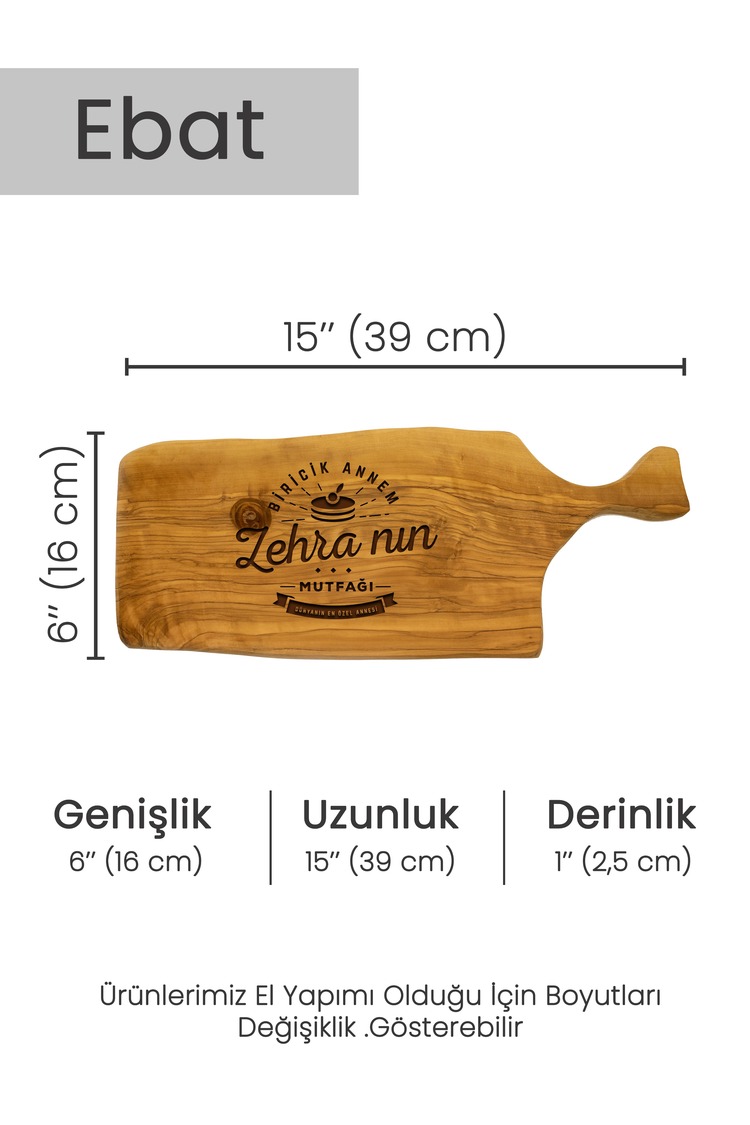 Kişiselleştirilebilir Zeytin Kesme Tahtası, Anneler Günü ,Servis Kesme Tahtası