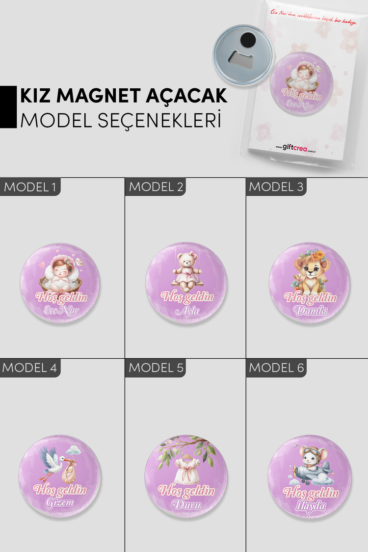Yeni Doğan Bebek İçin Hoş Geldin Magnet – Yuvarlak Açacaklı Tasarım Modelleri
