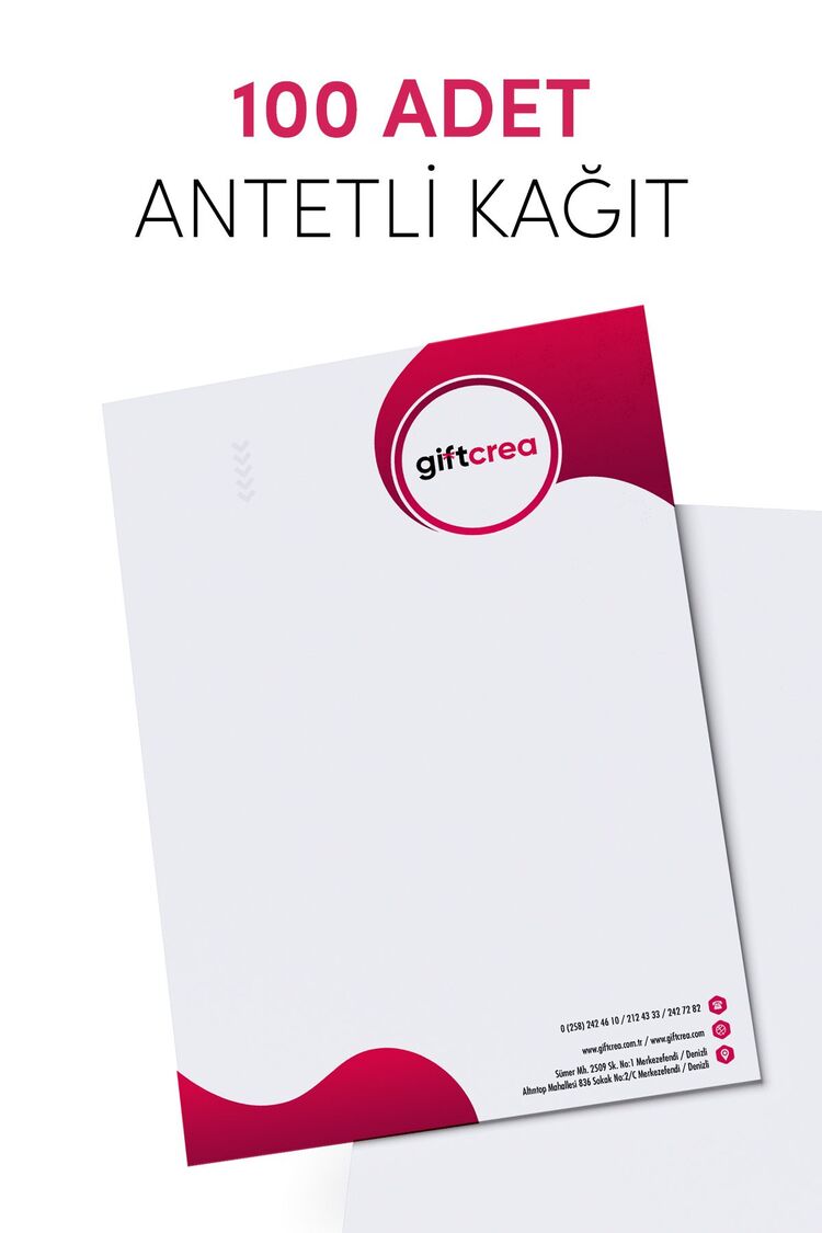 Özelleştirilebilir Firmalara Özel 100lü Antetli Kagıt -Dijital Baskılı Antetli Kağıt
