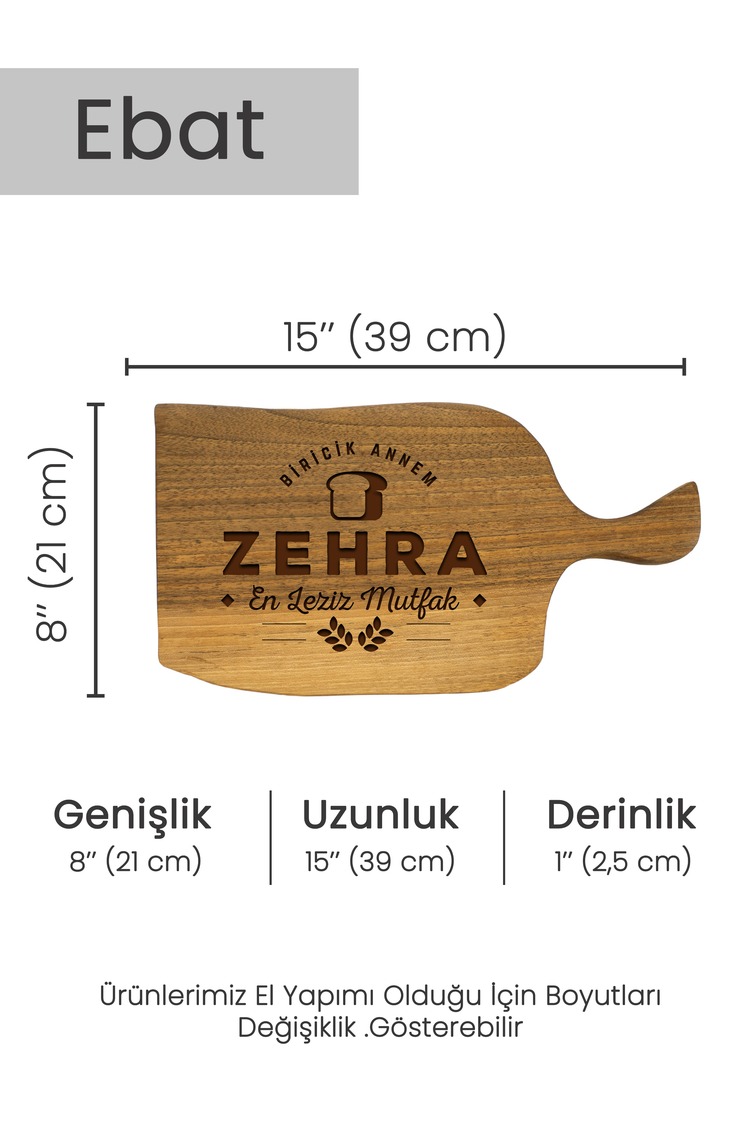 Kişiselleştirilebilir Ceviz Kesme Tahtası, Anneler Günü ,Servis Kesme Tahtası
