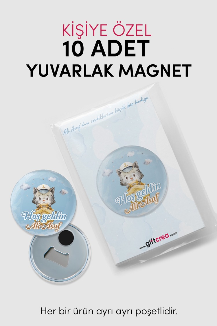 Yeni Doğan Bebek İçin Hoş Geldin Magnet – Yuvarlak Açacaklı Tasarım Modelleri