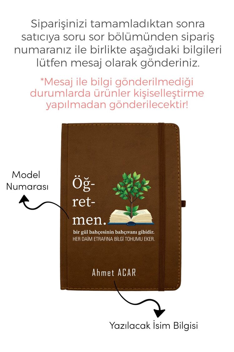 Öğretmenler Günü ve Özel Günler İçin Hediye Defter , Özelleştirilebilir Defter