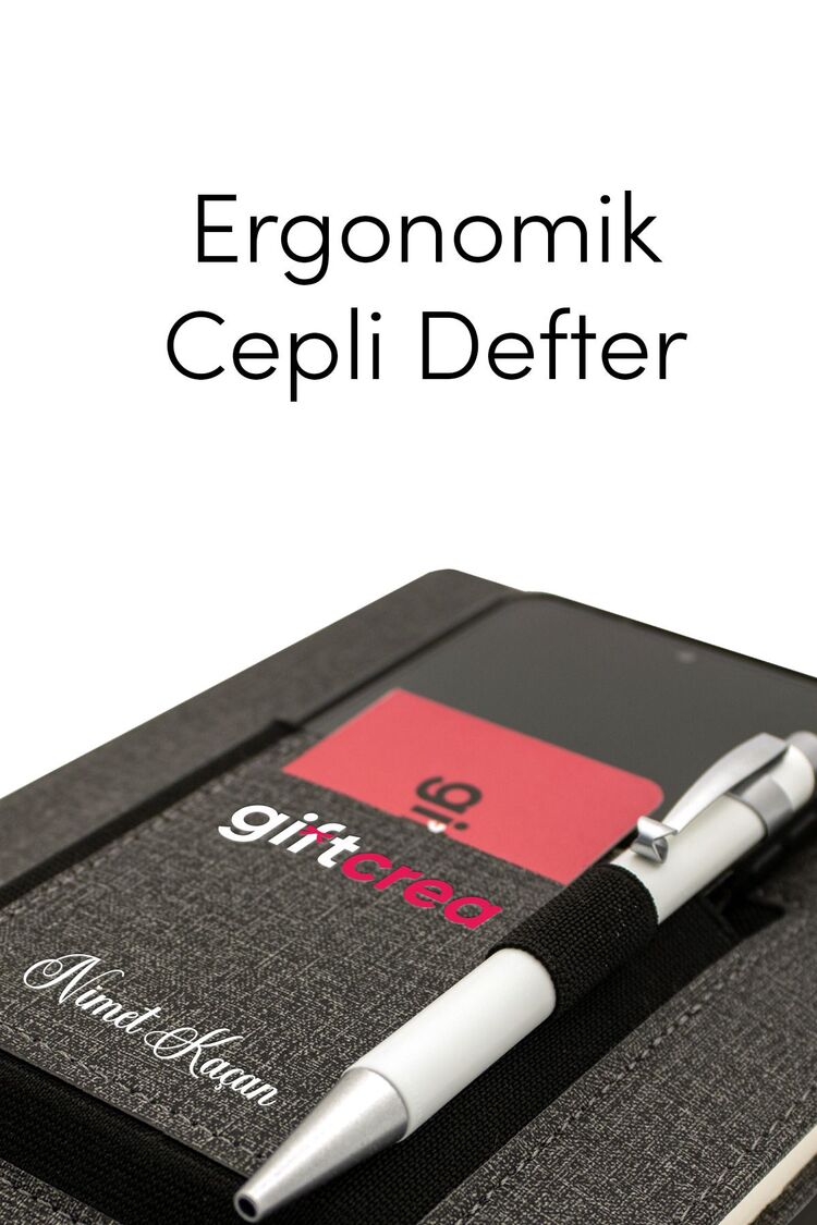 Kişiye Özel Cepli Kanguru Termo Deri Defter - Özelleştirilebilir Tarihsiz Defter