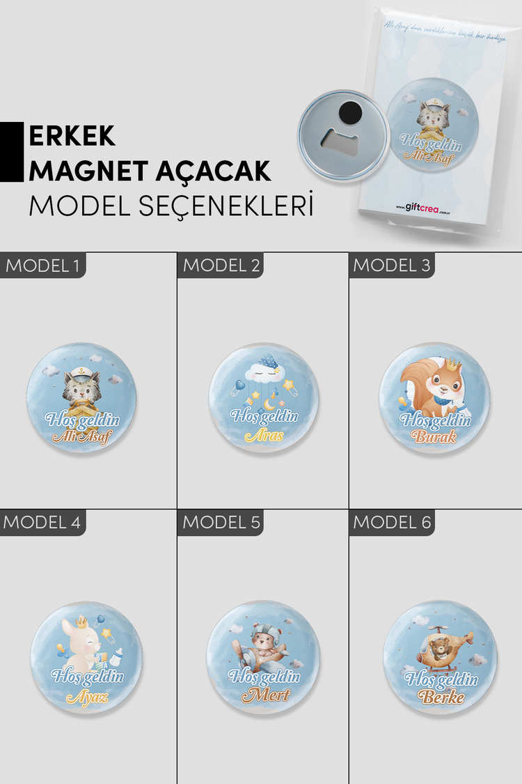 Yeni Doğan Bebek İçin Hoş Geldin Magnet – Yuvarlak Açacaklı Tasarım Modelleri