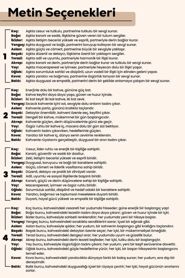Özelleştirilebilir Porselen Fincan Takımı ,Çift Kişilik ,İsme ve Burca Özel Fincan Takımı