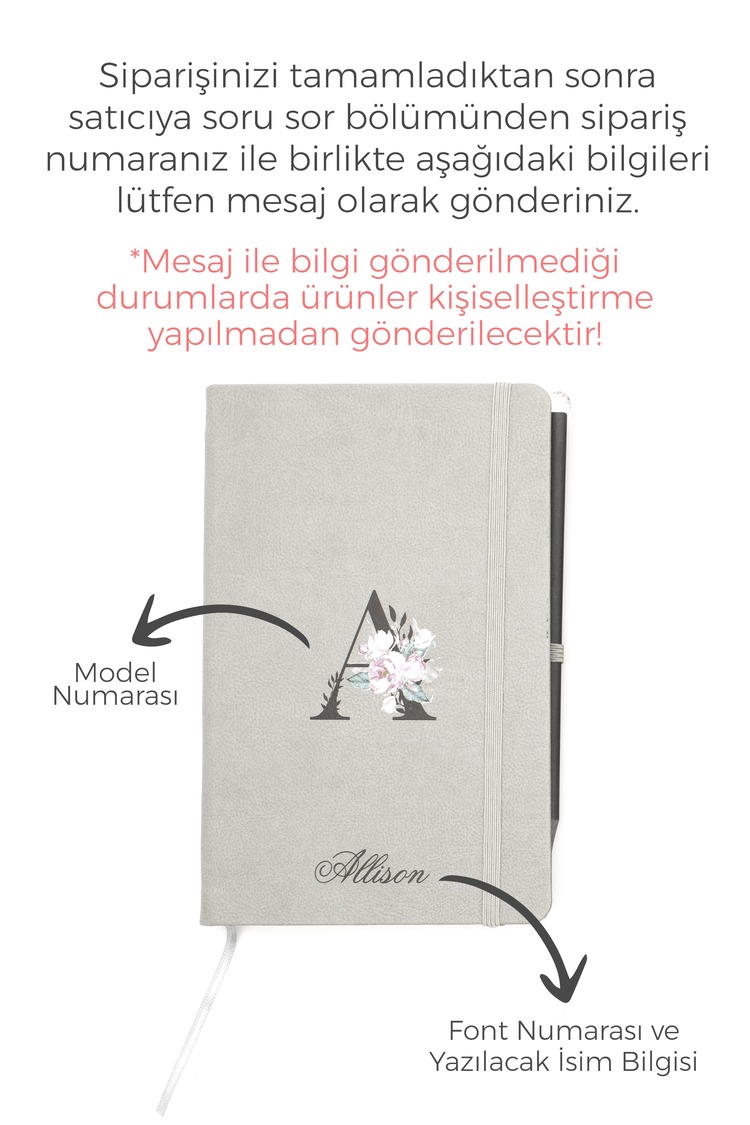 Kişiye Özel Lastikli Termo Deri Çizgili Defter Set , İsme Özel Kişiselleştirilebilir Hediye