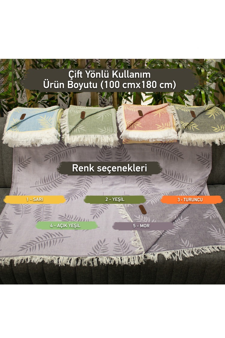 Kişiselleştirilebilir Deri Etiketli Jakarlı Premium Lotus Desenli Peştamal Plaj Havlusu