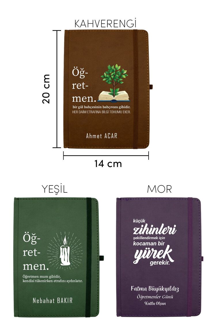 Öğretmenler Günü ve Özel Günler İçin Hediye Defter , Özelleştirilebilir Defter