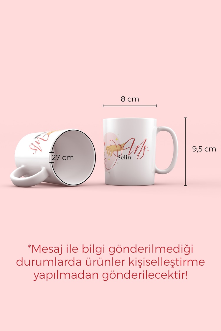 Kişiye Özel İsimli Porselen 2li Kupa Bardak Seti, Özel Tasarımlı Sevgililer Günü Hediyesi