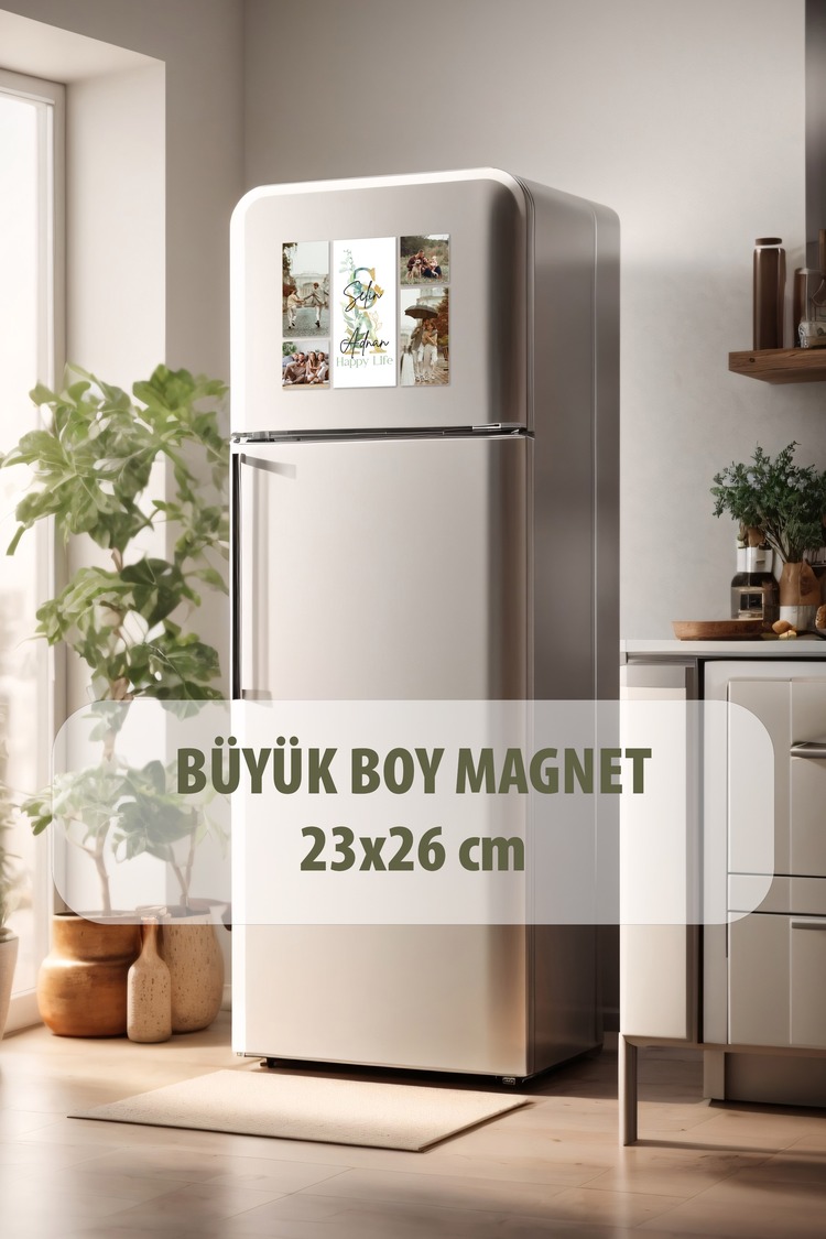 Kişiye Özel İsimli ve Fotoğraflı Dekota Magnet Dolap Süsü , 5 Parça Magnet