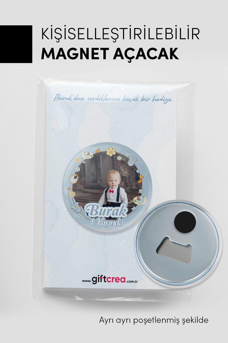 Yeni Doğan Bebek İçin Hoş Geldin Magnet – Yuvarlak Açacaklı Fotoğraf Baskılı