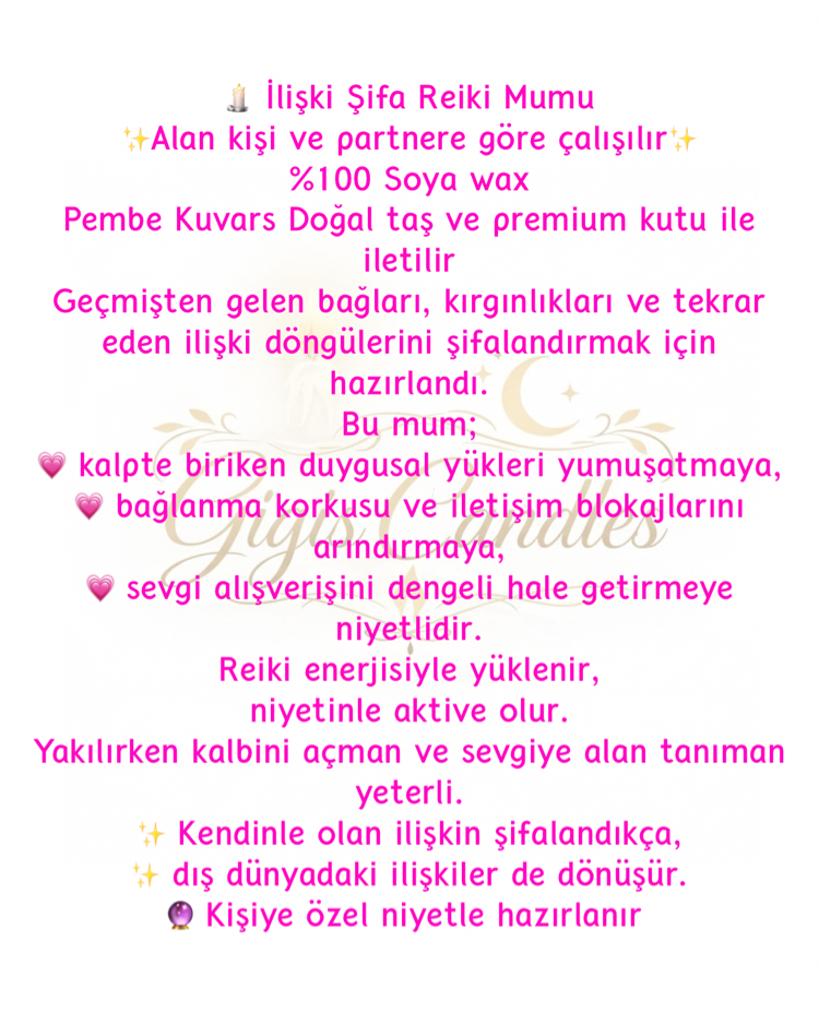 ✨KAMPANYADA ✨ İlişki Şİfa Niyeti Reiki Mumu