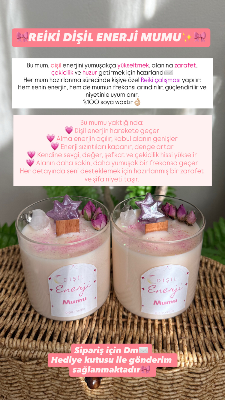 ✨KAMPANYADA ✨ Dişil Enerji Reiki Niyeti Mumu