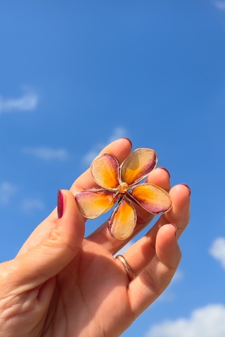 Minik Plumeria Broş