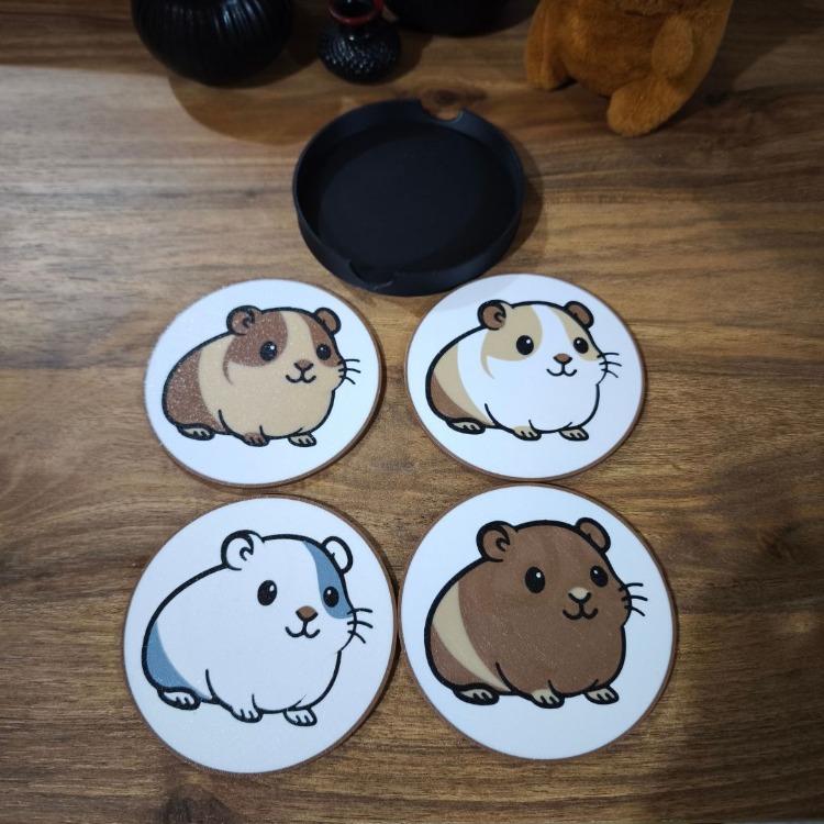 Ginepig Paşa Signature Bardak Altlığı Seti (4’lü + Standlı)