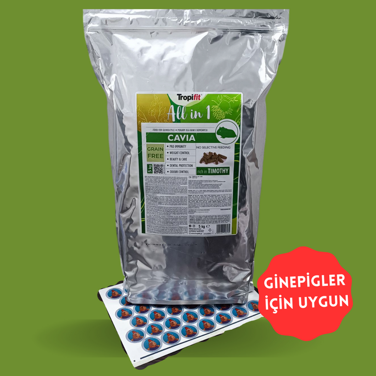 5KG (5000GR) Tropifit Cavia Pelet Yem (TEK ÇUVAL PAKET)