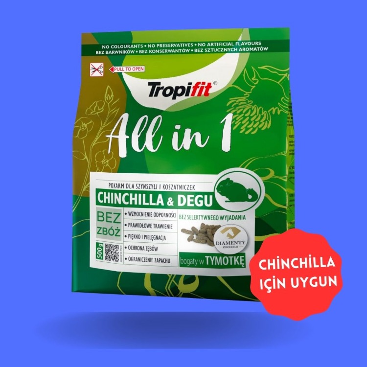 Tropifit All In 1 CHİNCHİLLA&DEGU Pelet Yem (500 Gr)