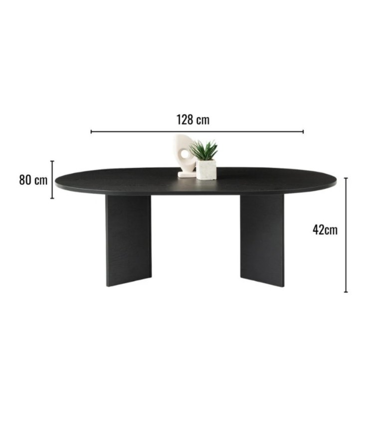 Orta sehpa oval sabit oscar model 80x130 cm