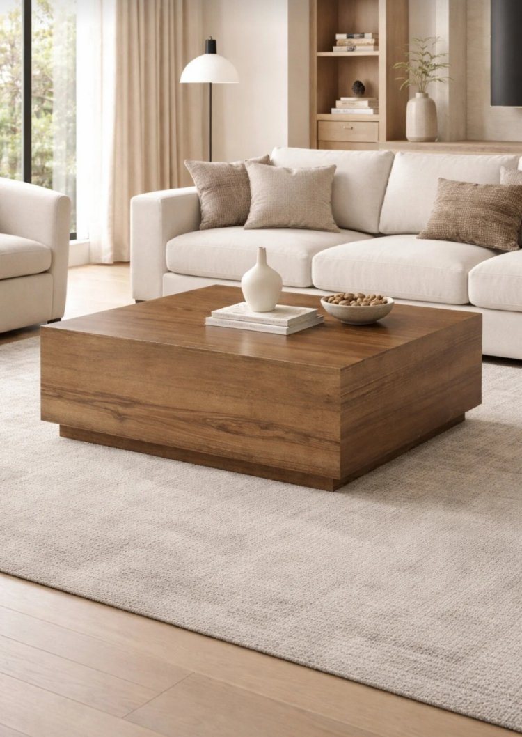 Traverten Orta Sehpa Sabit Lizbon Model 90X90