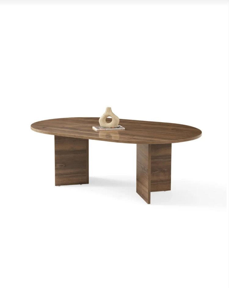 Orta sehpa ceviz oval sabit oscar model 80x130 cm