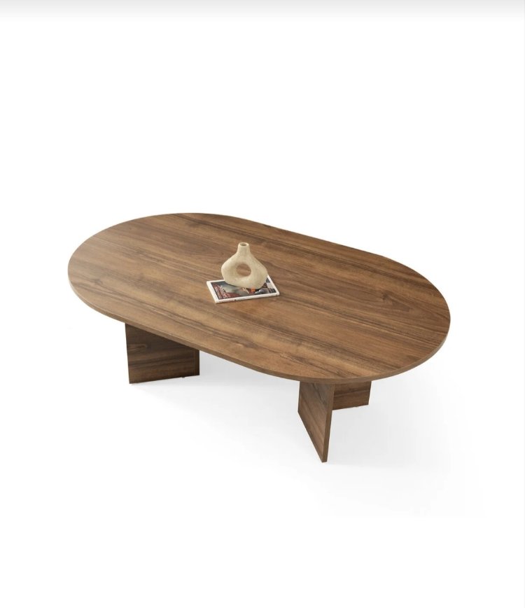 Orta sehpa ceviz oval sabit oscar model 80x130 cm