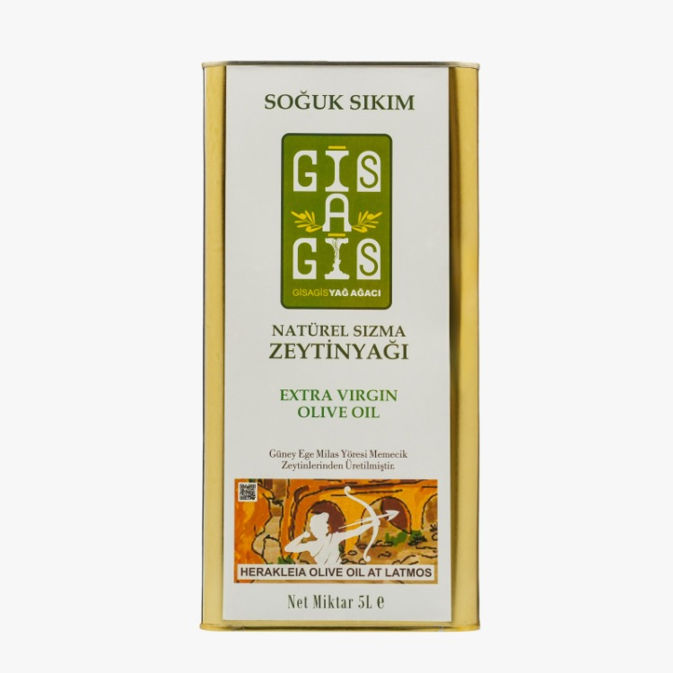 5 Litre Gisagis Zeytinyağı - 0,1 Asidite, Erken Hasat, Soğuk Sıkım