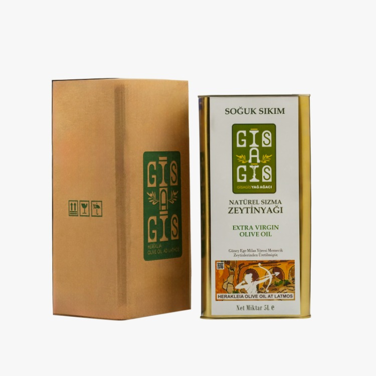 5 Litre Gisagis Zeytinyağı - 0,1 Asidite, Erken Hasat, Soğuk Sıkım