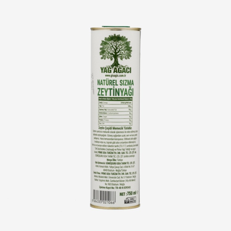 750 ml Gisagis Zeytinyağı - Olgun Hasat, Soğuk Sıkım