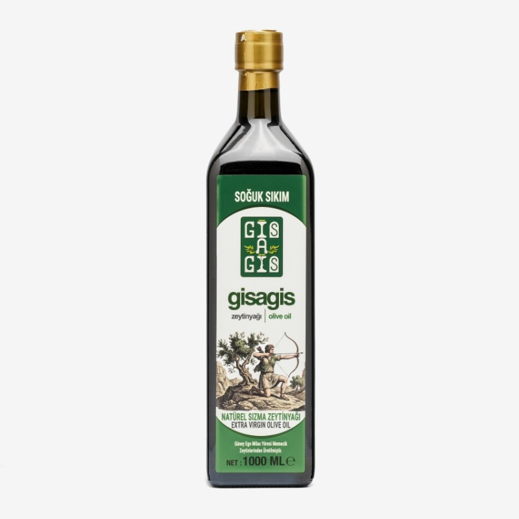 1000 ml Gisagis Zeytinyağı - 0,1 Asidite, Erken Hasat, Soğuk Sıkım