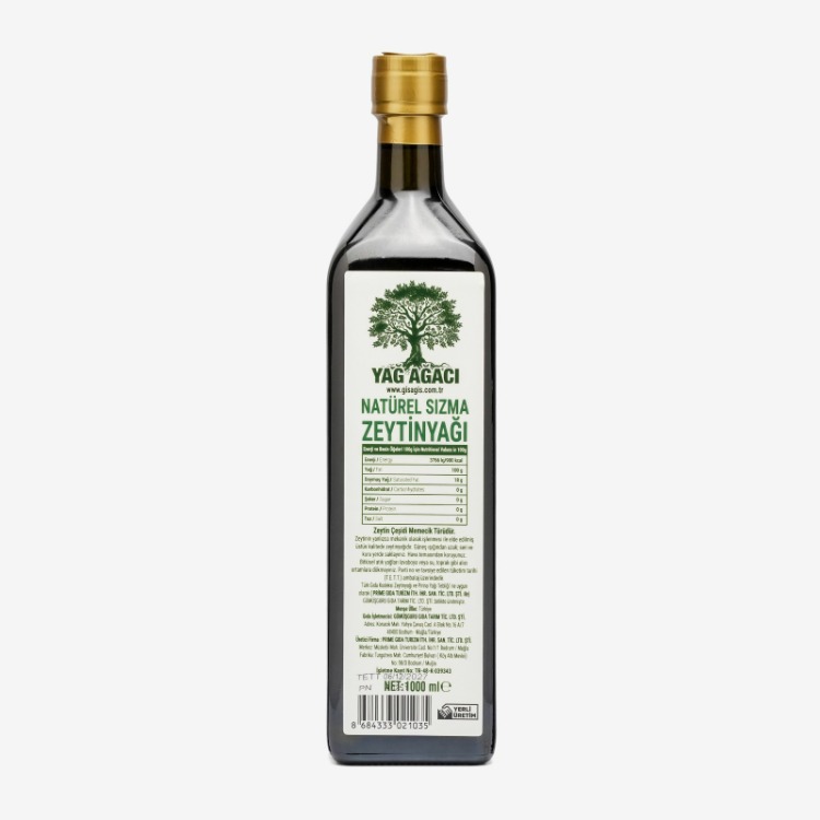 1000 ml Gisagis Zeytinyağı - 0,1 Asidite, Erken Hasat, Soğuk Sıkım