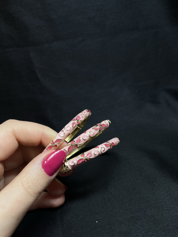 Mineli (Pembe) Gold Kelepçe Bileklik