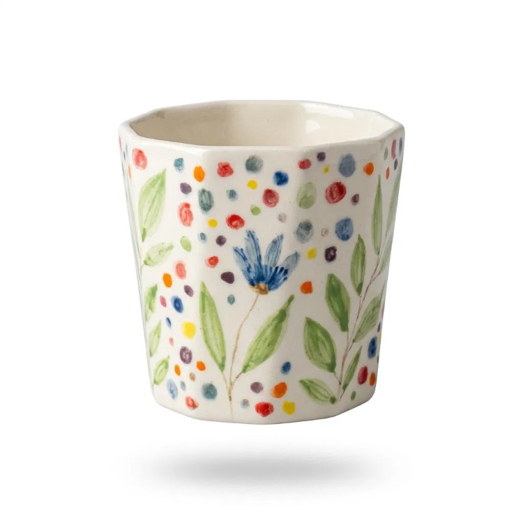 El Boyaması Stoneware Kulpsuz Bardak – 200 ml
