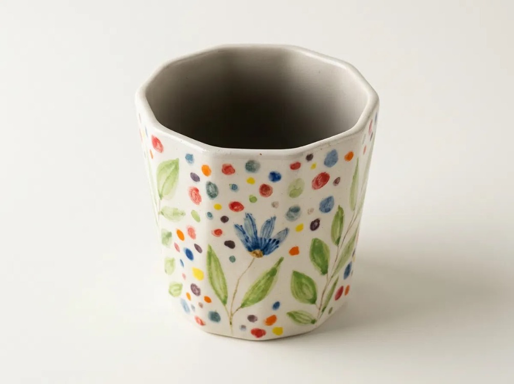 El Boyaması Stoneware Kulpsuz Bardak – 200 ml