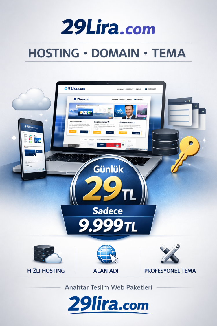 %100 Özgün Tasarım! Her Şey Dahil Web Sitesi 9.999 TL (1+1 Yıl Hediye)