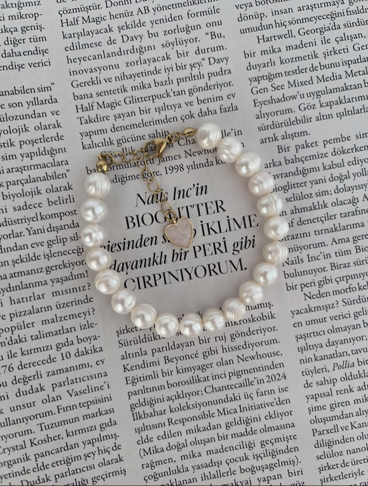 Sedef Kalp İnci Bileklik