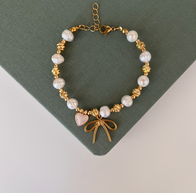 Ribbon Pearl İnci Bileklik 