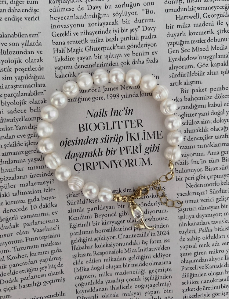 Taşlı Lale İnci Bileklik