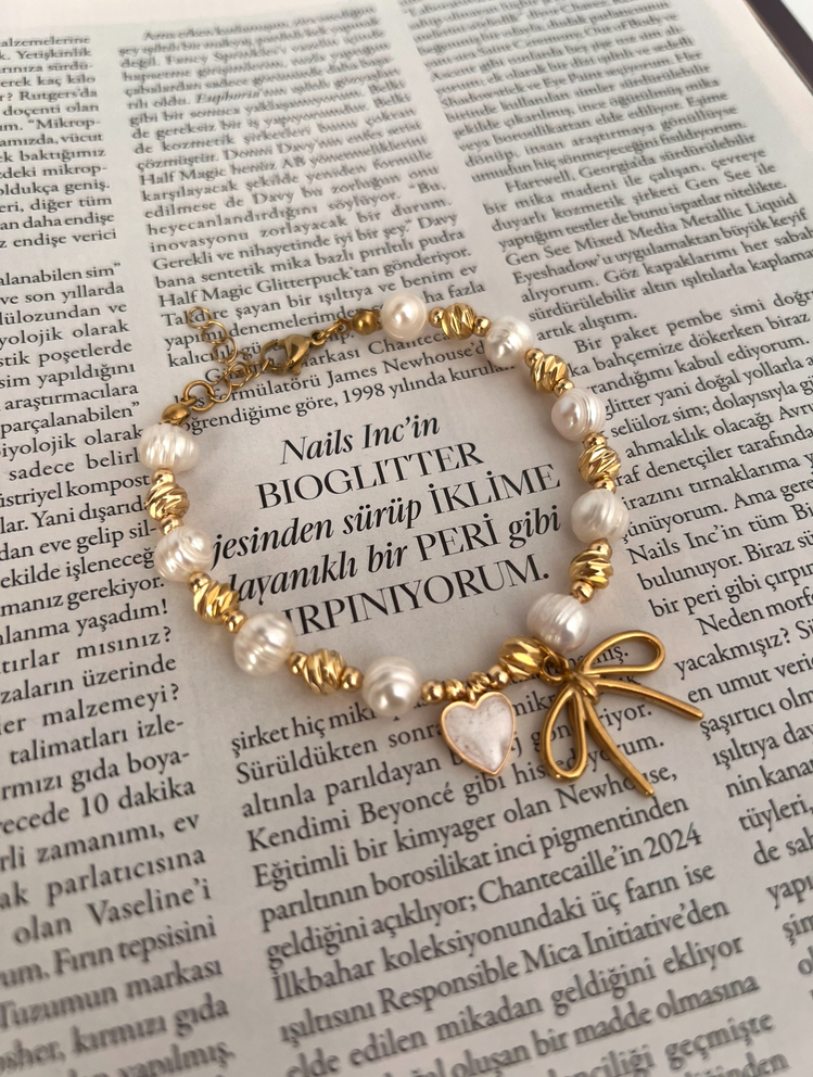 Ribbon Pearl İnci Bileklik 