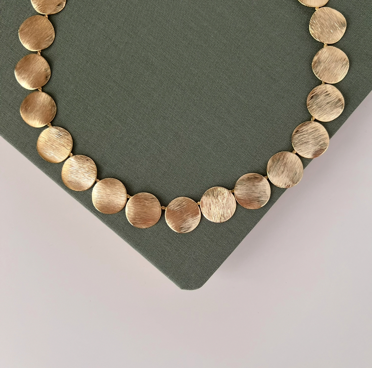Sıralı Yuvarlak Gold Choker Kolye 