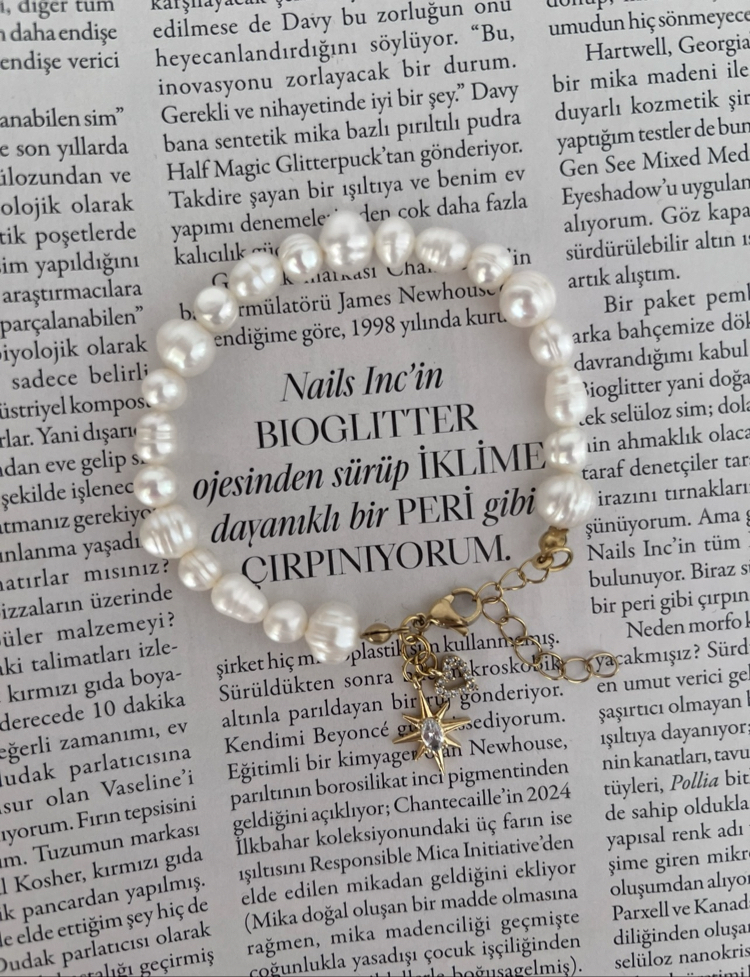 Taşlı Kutup Yıldızı Karışık Boy İnci Bileklik